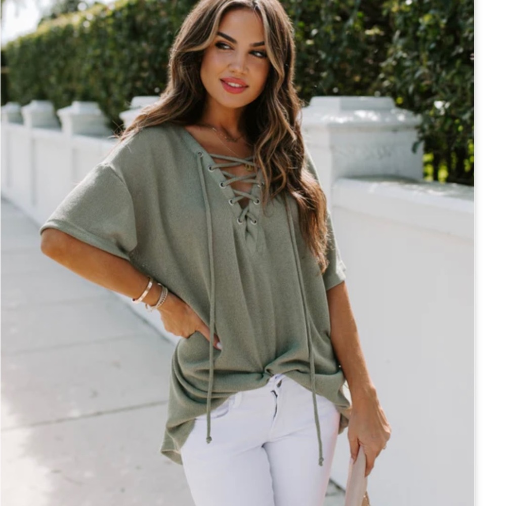 Vici olive green knit top